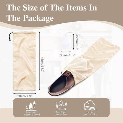 6 Pack Shoe Bags for Travel - Satin Shoe Bag with Drawstring - Black Shoe Storage Bags for Protecting Storage Shoes - 17.7 x 7.9 In