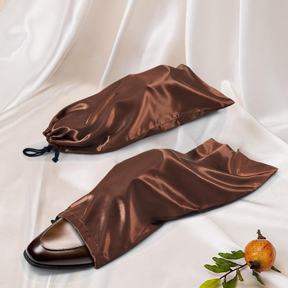6 Pack Shoe Bags for Travel - Satin Shoe Bag with Drawstring - Black Shoe Storage Bags for Protecting Storage Shoes - 17.7 x 7.9 In