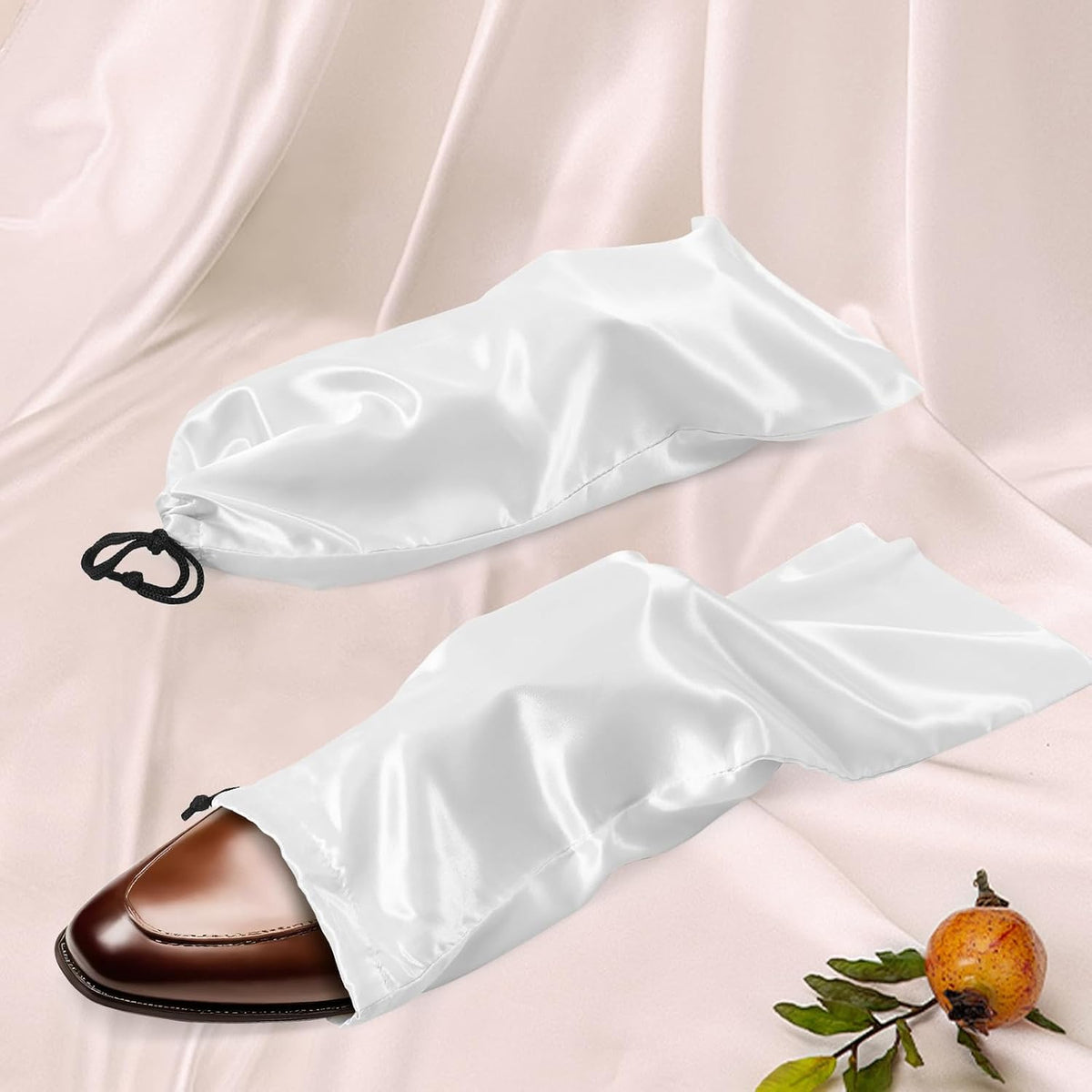 6 Pack Shoe Bags for Travel - Satin Shoe Bag with Drawstring - Black Shoe Storage Bags for Protecting Storage Shoes - 17.7 x 7.9 In
