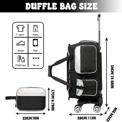 Duffle Bag for Travel Bag with Wheels for Women Weekender Bag with Shoes Compartment Gym Bag for Girls Carry On Overnight Bag for Women with Toiletry Bag