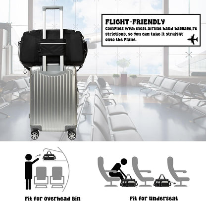 Duffle Bag for Travel Bag with Wheels for Women Weekender Bag with Shoes Compartment Gym Bag for Girls Carry On Overnight Bag for Women with Toiletry Bag