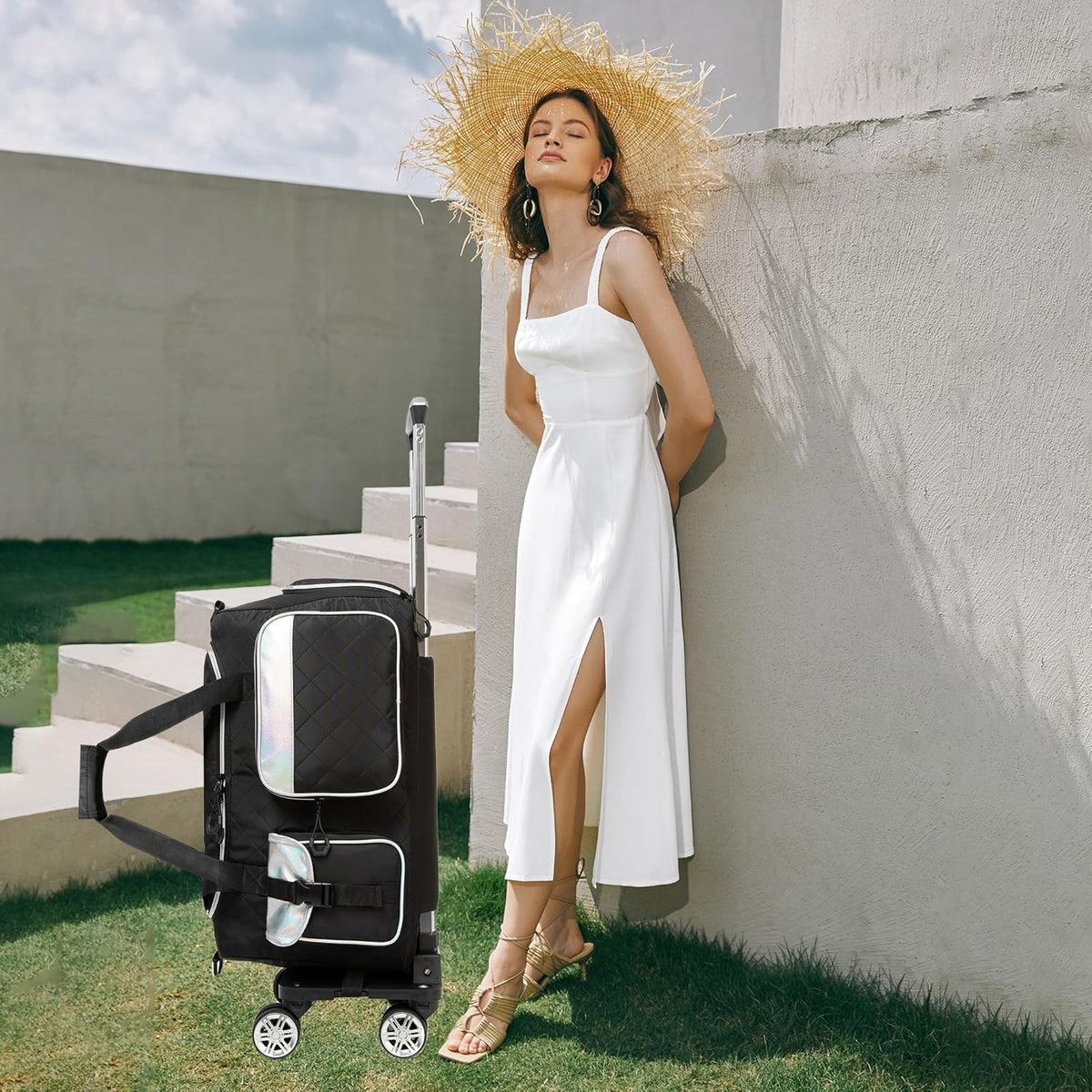 Duffle Bag for Travel Bag with Wheels for Women Weekender Bag with Shoes Compartment Gym Bag for Girls Carry On Overnight Bag for Women with Toiletry Bag