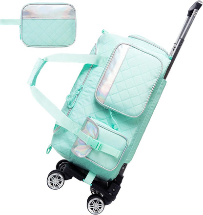 Duffle Bag for Travel Bag with Wheels for Women Weekender Bag with Shoes Compartment Gym Bag for Girls Carry On Overnight Bag for Women with Toiletry Bag