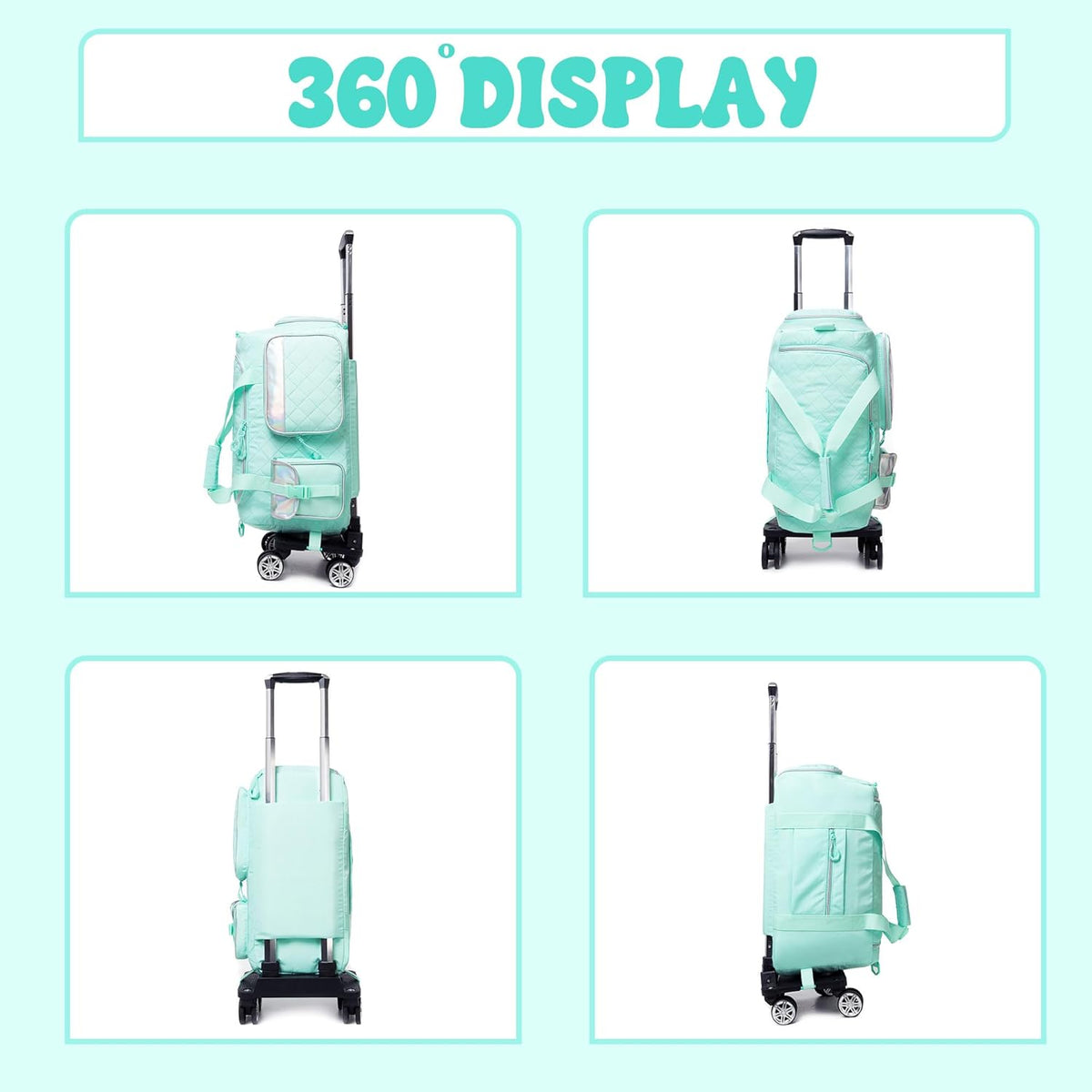Duffle Bag for Travel Bag with Wheels for Women Weekender Bag with Shoes Compartment Gym Bag for Girls Carry On Overnight Bag for Women with Toiletry Bag