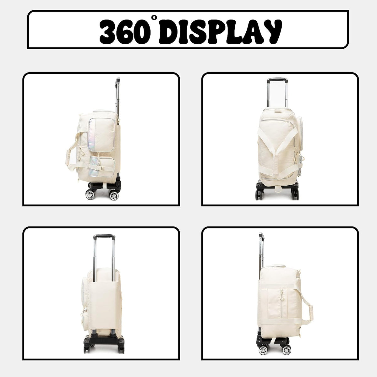 Duffle Bag for Travel Bag with Wheels for Women Weekender Bag with Shoes Compartment Gym Bag for Girls Carry On Overnight Bag for Women with Toiletry Bag