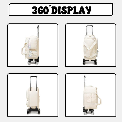 Duffle Bag for Travel Bag with Wheels for Women Weekender Bag with Shoes Compartment Gym Bag for Girls Carry On Overnight Bag for Women with Toiletry Bag