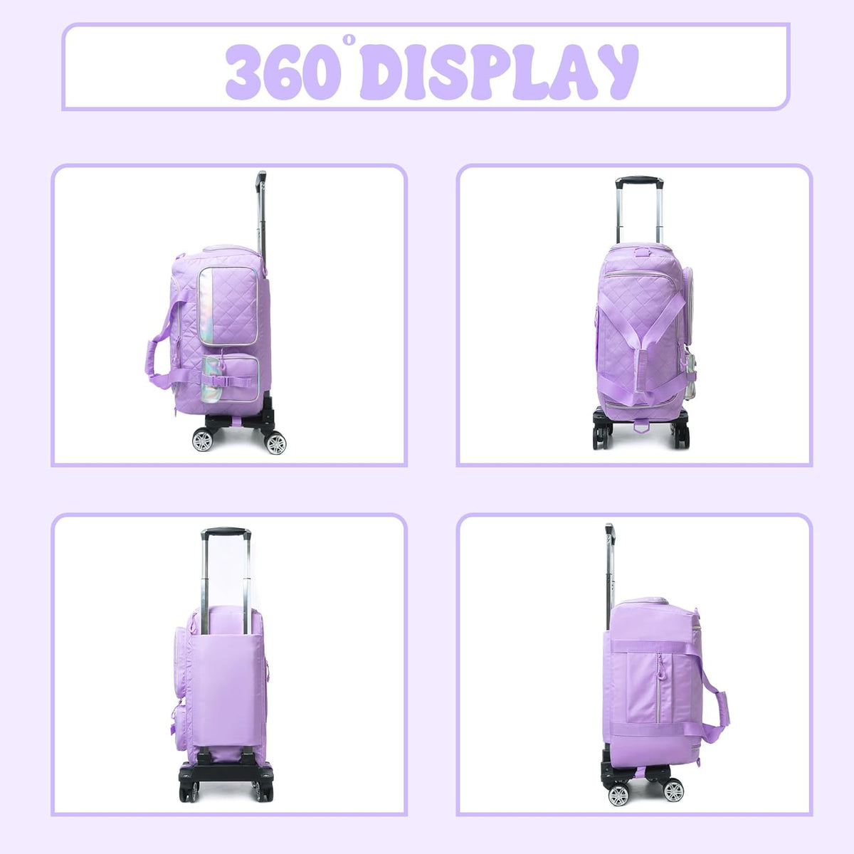 Duffle Bag for Travel Bag with Wheels for Women Weekender Bag with Shoes Compartment Gym Bag for Girls Carry On Overnight Bag for Women with Toiletry Bag