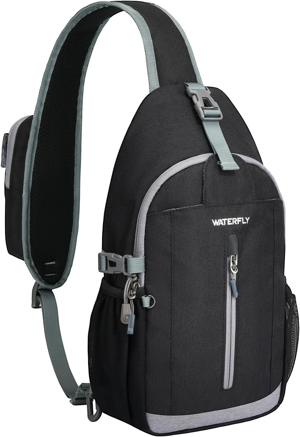 Small Crossbody Sling Bag: 8L Lightweight RFID Anti-Theft Travel | Water-Resistant,Multi-Pockets,Hidden Back Pocket,Adjustable Strap,Breathable Mesh Panel,Hiking, Commute,Theme Parks,Men Women
