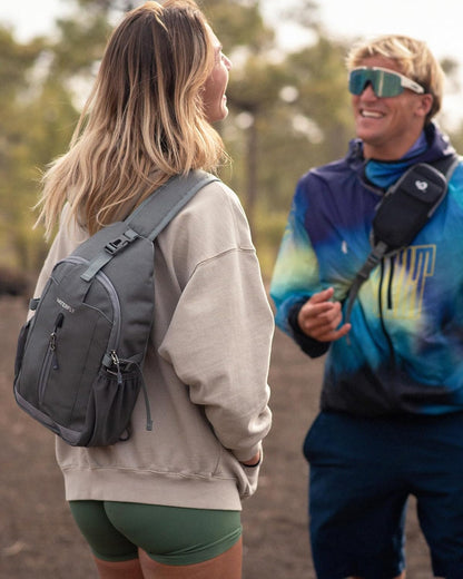 Small Crossbody Sling Bag: 8L Lightweight RFID Anti-Theft Travel | Water-Resistant,Multi-Pockets,Hidden Back Pocket,Adjustable Strap,Breathable Mesh Panel,Hiking, Commute,Theme Parks,Men Women