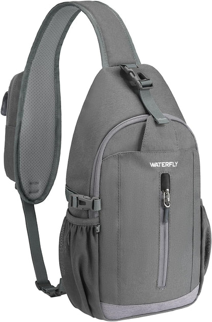 Small Crossbody Sling Bag: 8L Lightweight RFID Anti-Theft Travel | Water-Resistant,Multi-Pockets,Hidden Back Pocket,Adjustable Strap,Breathable Mesh Panel,Hiking, Commute,Theme Parks,Men Women