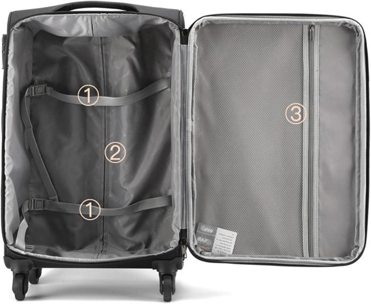 Carry-On Softside Expandable Carry On Luggage with Spinner Wheels, Lightweight Upright Suitcase Luggage Carry On (Color : A, Size : 22in)
