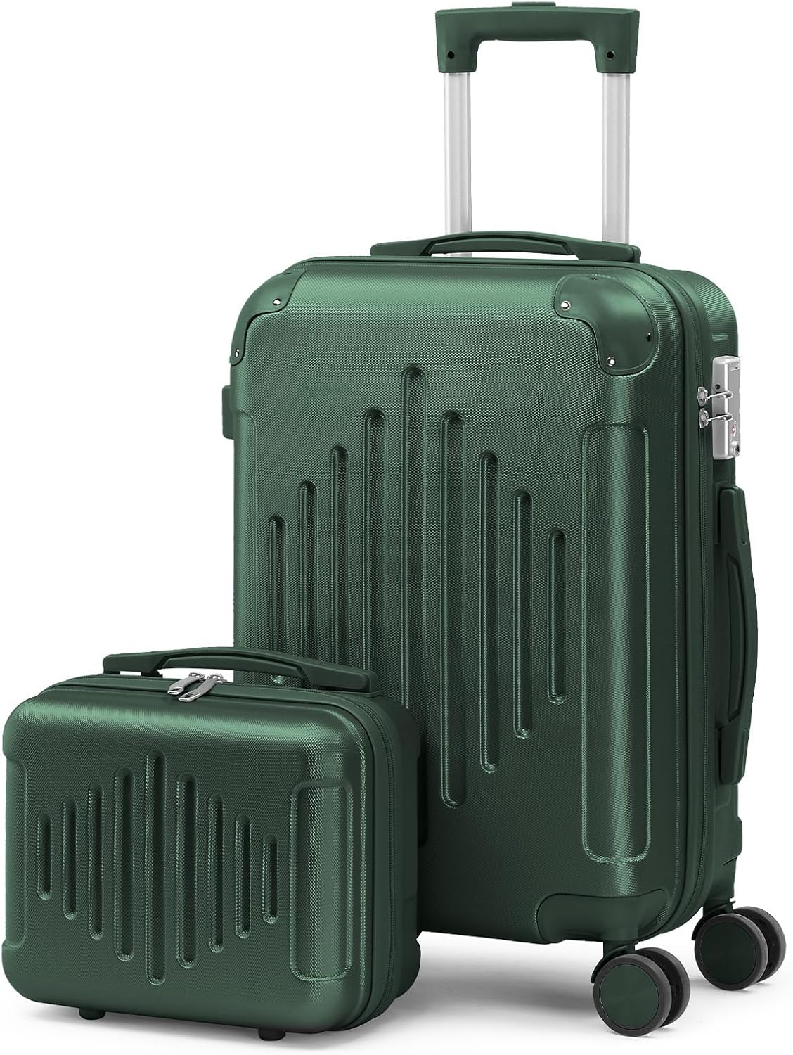 Hardside 21 Inch Carry On Luggage 22x14x9 Airline Approved with Spinner Wheels, ABS Hardshell Small Carry-On Suitcase with TSA Lock for Men & Women Lightweight Travel, Dark Green