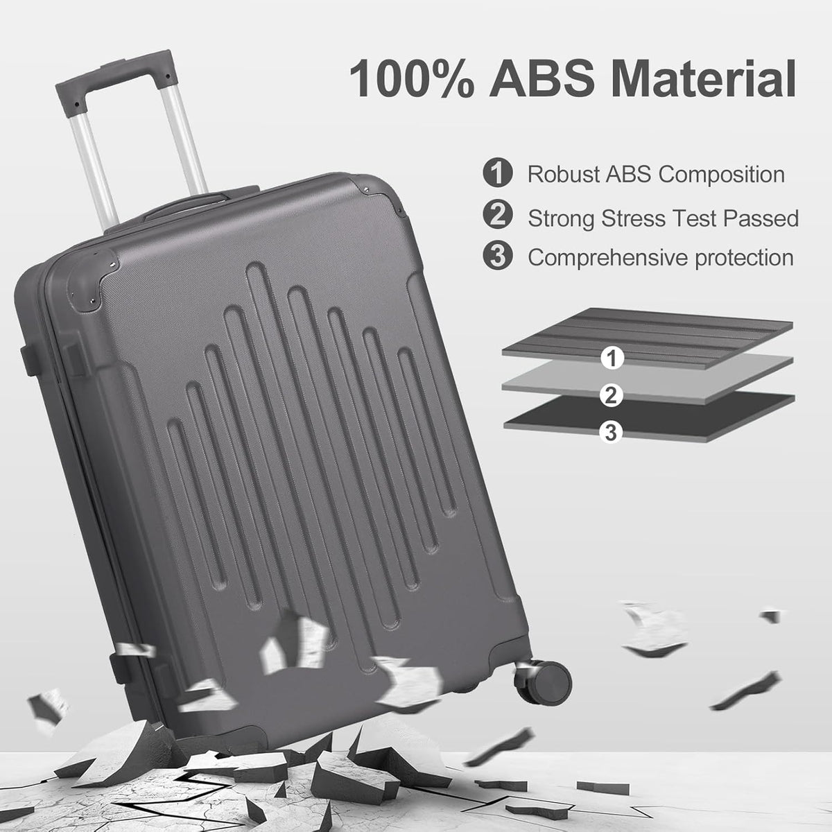 Hardside 21 Inch Carry On Luggage 22x14x9 Airline Approved with Spinner Wheels, ABS Hardshell Small Carry-On Suitcase with TSA Lock for Men & Women Lightweight Travel, Dark Green