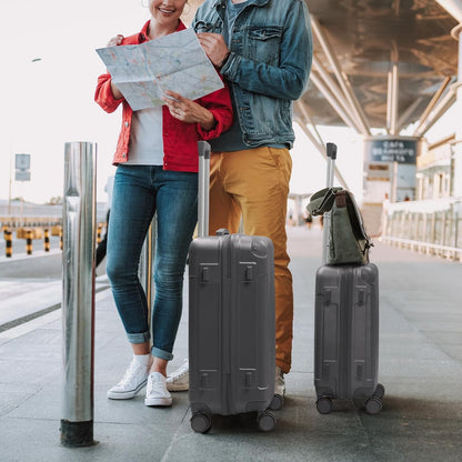 Hardside 21 Inch Carry On Luggage 22x14x9 Airline Approved with Spinner Wheels, ABS Hardshell Small Carry-On Suitcase with TSA Lock for Men & Women Lightweight Travel, Dark Green