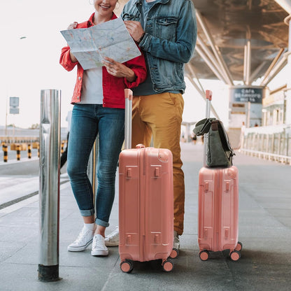Hardside 21 Inch Carry On Luggage 22x14x9 Airline Approved with Spinner Wheels, ABS Hardshell Small Carry-On Suitcase with TSA Lock for Men & Women Lightweight Travel, Dark Green