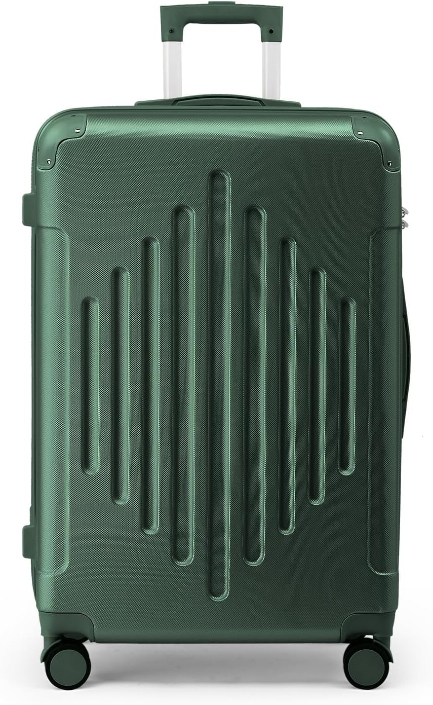 Hardside 21 Inch Carry On Luggage 22x14x9 Airline Approved with Spinner Wheels, ABS Hardshell Small Carry-On Suitcase with TSA Lock for Men & Women Lightweight Travel, Dark Green