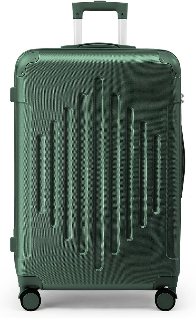 Hardside 21 Inch Carry On Luggage 22x14x9 Airline Approved with Spinner Wheels, ABS Hardshell Small Carry-On Suitcase with TSA Lock for Men & Women Lightweight Travel, Dark Green