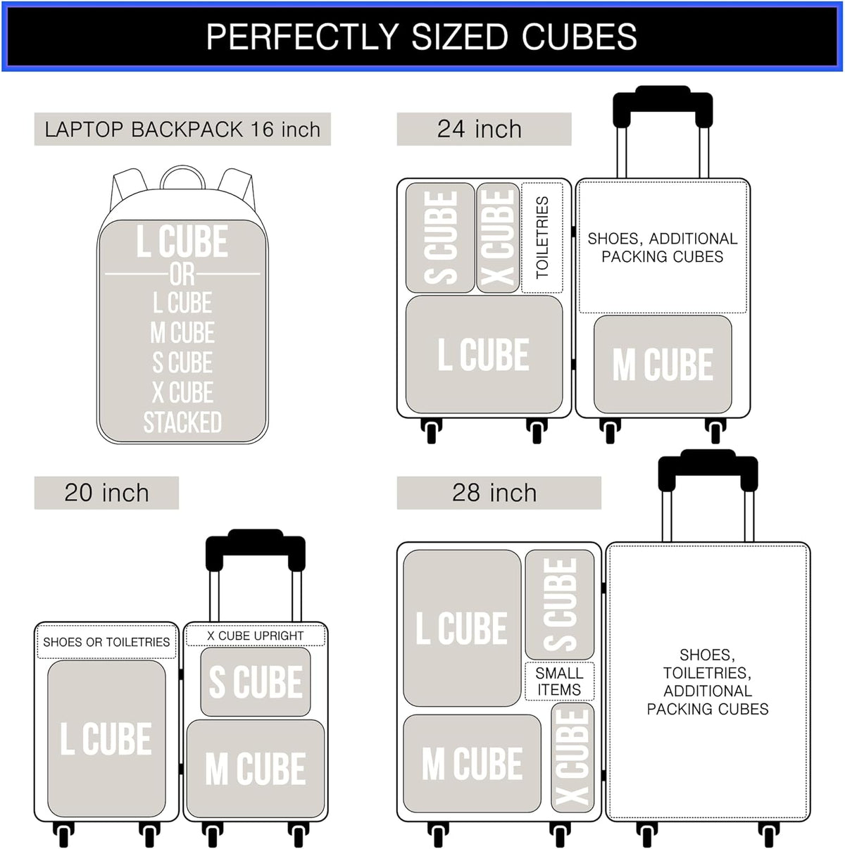 Premium Ultralight Compression Packing Cubes for Travel - Luggage Organizer Set (Double Sided Clean Dirty - Olive Green)