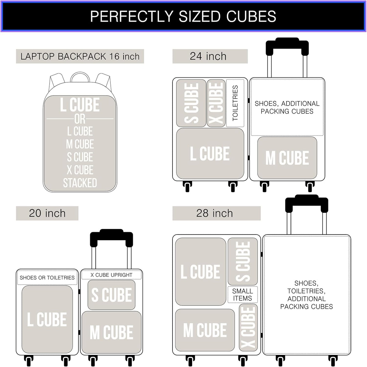 Premium Ultralight Compression Packing Cubes for Travel - Luggage Organizer Set (Double Sided Clean Dirty - Olive Green)