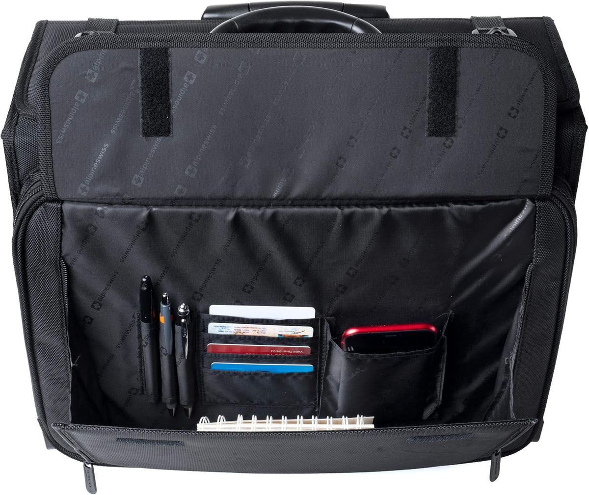 Rolling Briefcase | Laptop Bag For Men & Women | Hard Side Catalog Case on Wheels | Legal Size File Dividers | Lawyers Attache Case | Carry-On Overnight Business Travel Bag