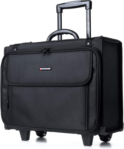 Rolling Briefcase | Laptop Bag For Men & Women | Hard Side Catalog Case on Wheels | Legal Size File Dividers | Lawyers Attache Case | Carry-On Overnight Business Travel Bag