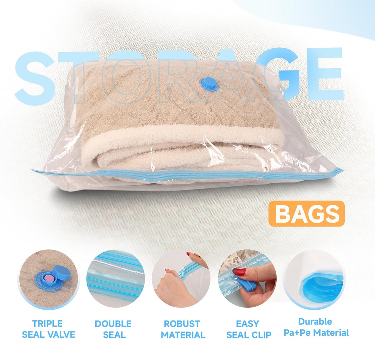 Compression Bags for Travel - Travel Essentials - Space Saver Bags - No Vacuum Needed - Compression Packing Bags for Cruise Accessories