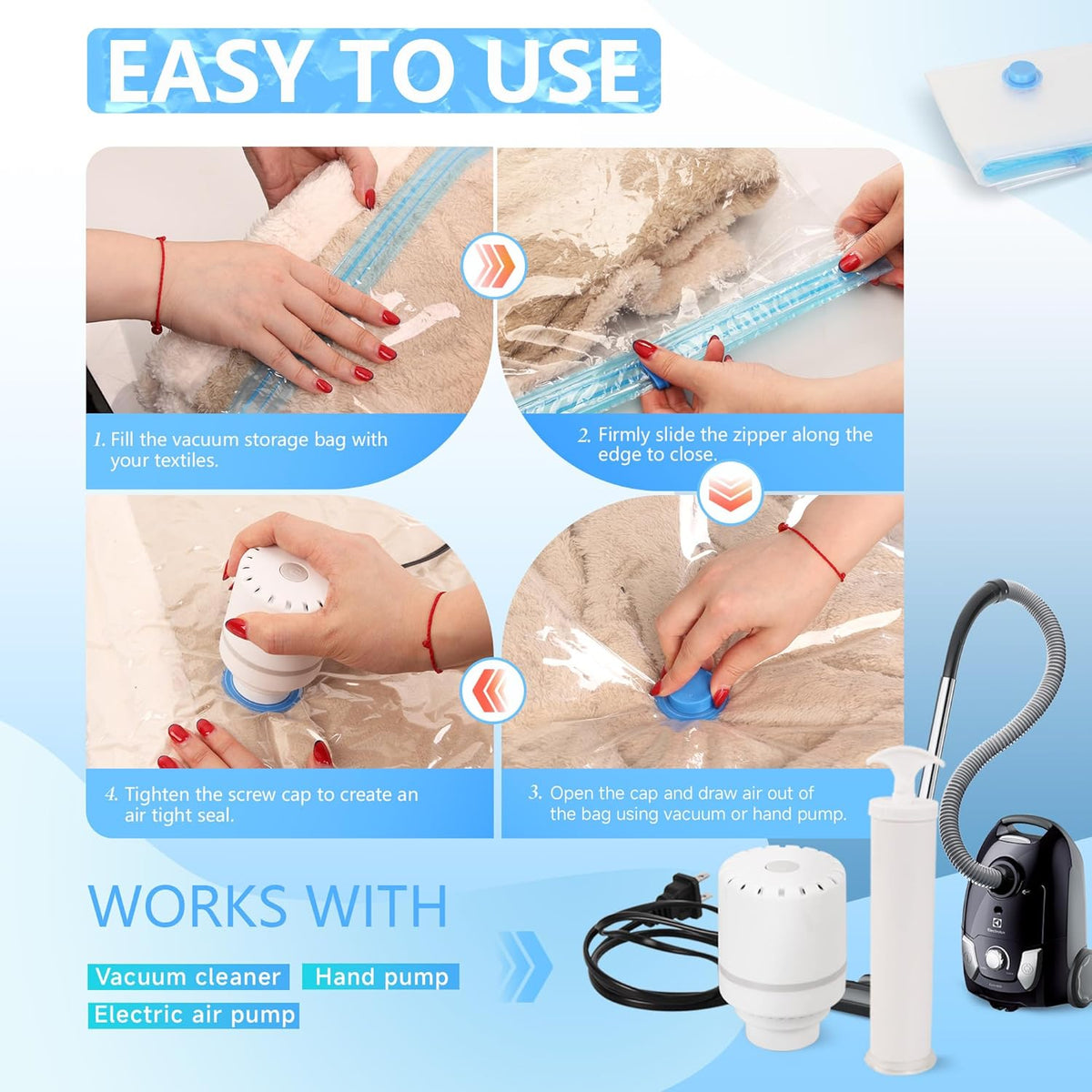 Compression Bags for Travel - Travel Essentials - Space Saver Bags - No Vacuum Needed - Compression Packing Bags for Cruise Accessories