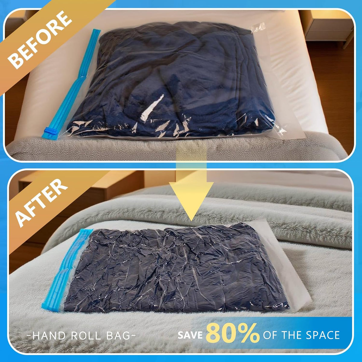 Compression Bags for Travel - Travel Essentials - Space Saver Bags - No Vacuum Needed - Compression Packing Bags for Cruise Accessories