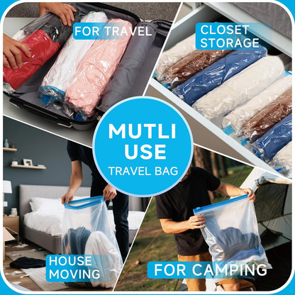 Compression Bags for Travel - Travel Essentials - Space Saver Bags - No Vacuum Needed - Compression Packing Bags for Cruise Accessories