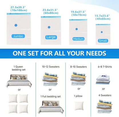 Compression Bags for Travel - Travel Essentials - Space Saver Bags - No Vacuum Needed - Compression Packing Bags for Cruise Accessories