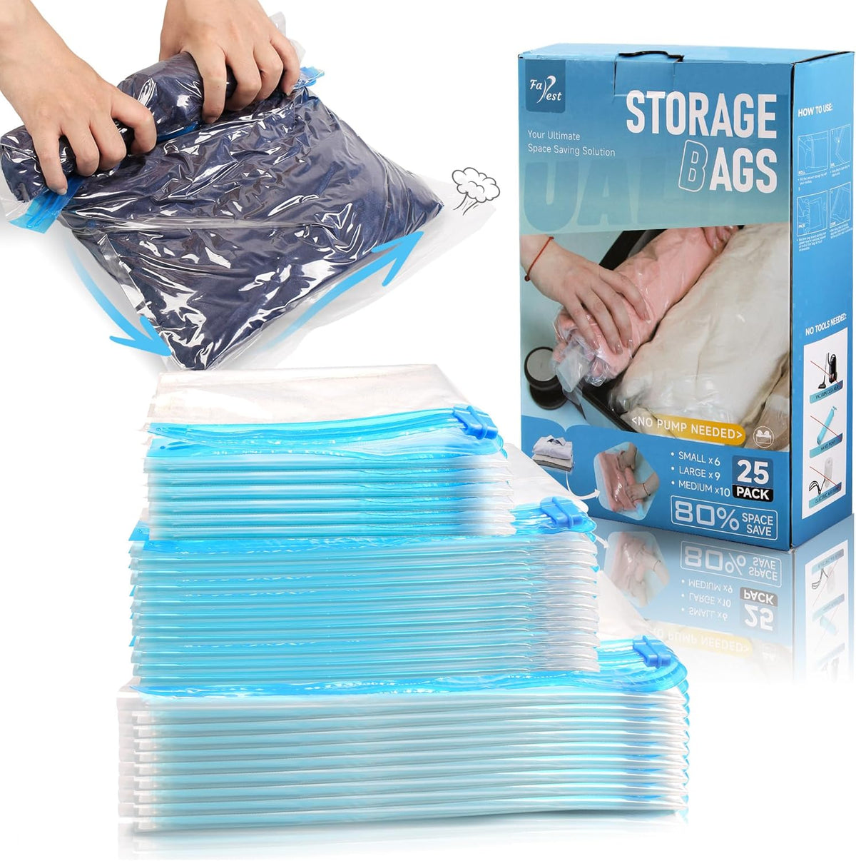 Compression Bags for Travel - Travel Essentials - Space Saver Bags - No Vacuum Needed - Compression Packing Bags for Cruise Accessories