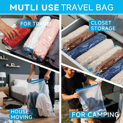 Compression Bags for Travel - Travel Essentials - Space Saver Bags - No Vacuum Needed - Compression Packing Bags for Cruise Accessories