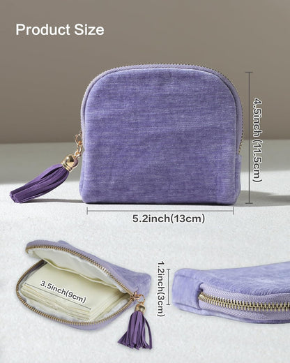 Travel Jewelry Case, Small Velvet Jewelry Bag with Zipper, 5-Layer Anti-Scratch Pouch for Bracelets Necklaces Earrings, Tangle-Free Jewelry Storage, Gift for Her Chenille Velvet Yellow