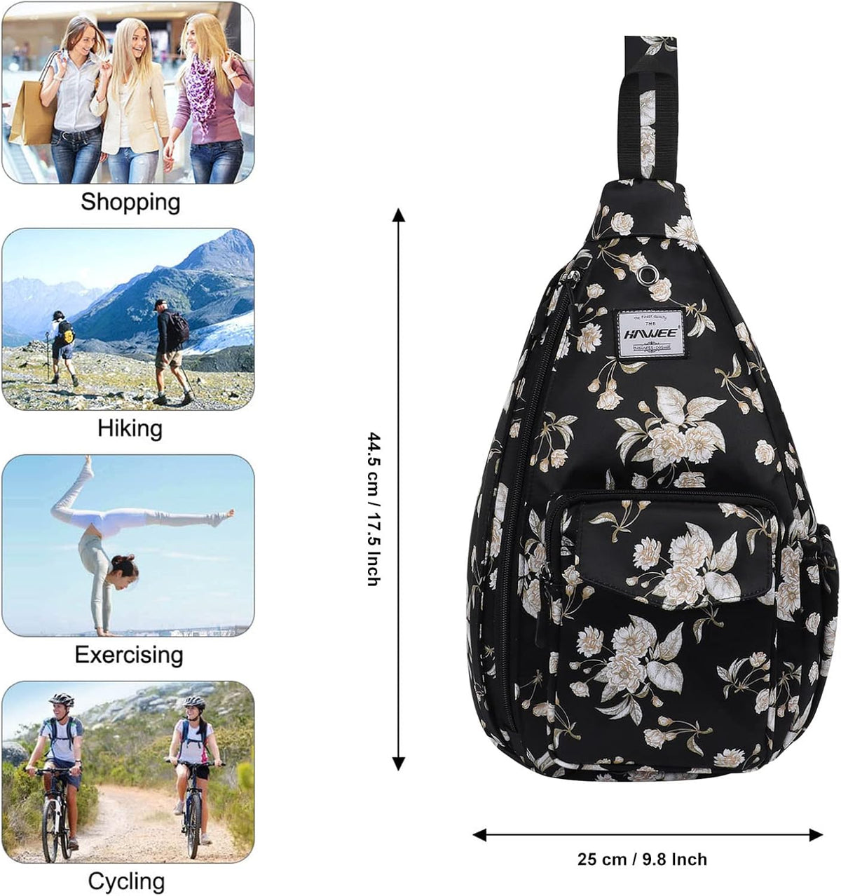 Backpack Sling for Women Anti-Water Crossbody Bag Inclined Adjustable Pack | Casual - Colors B
