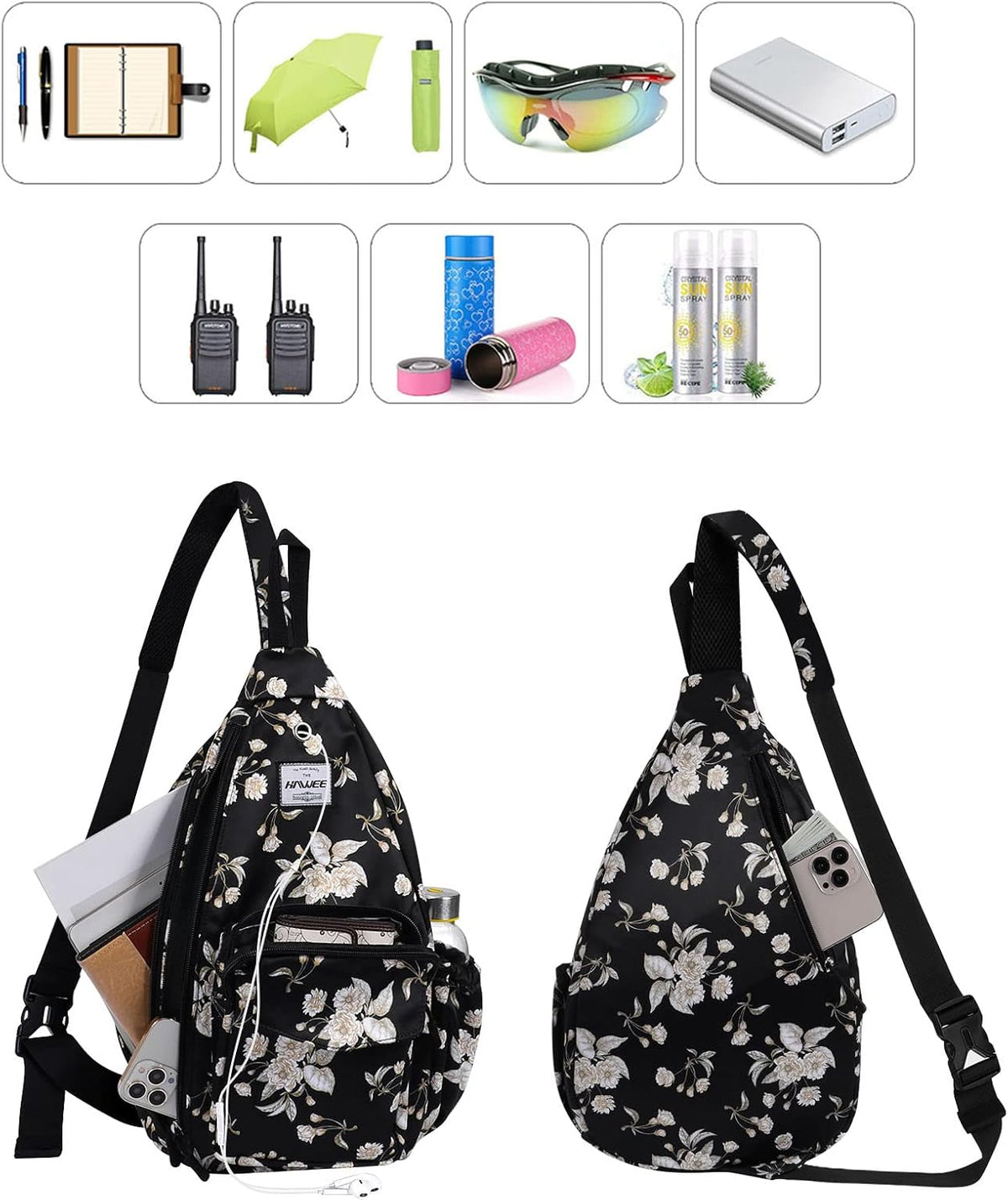 Backpack Sling for Women Anti-Water Crossbody Bag Inclined Adjustable Pack | Casual - Colors B