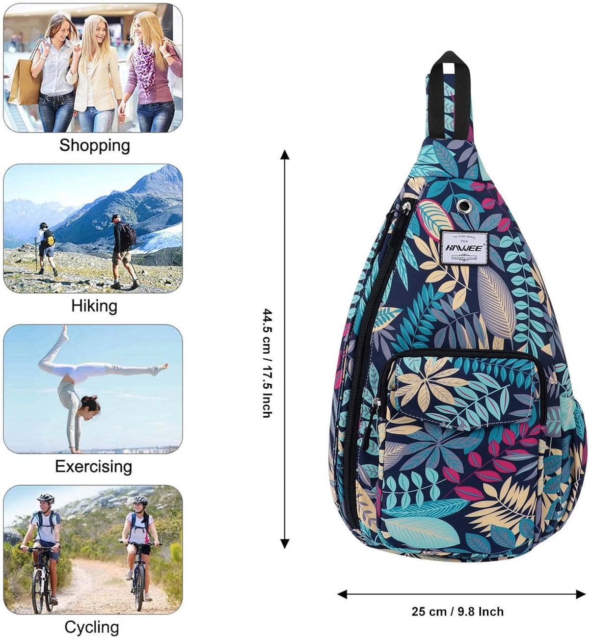 Backpack Sling for Women Anti-Water Crossbody Bag Inclined Adjustable Pack | Casual - Colors B