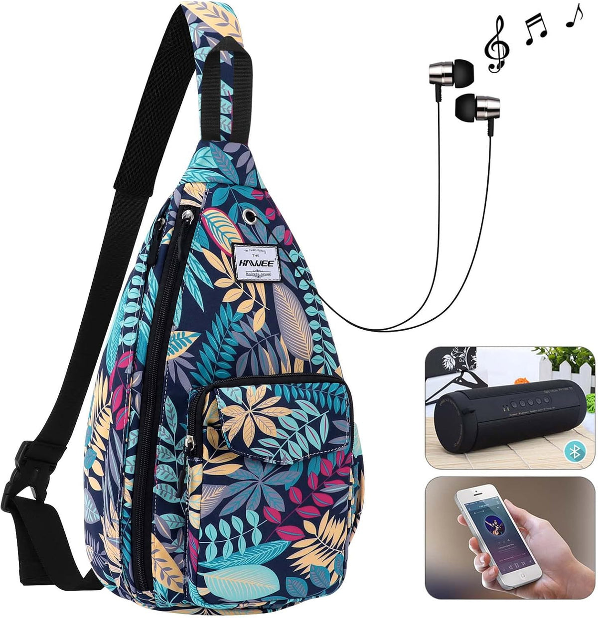 Backpack Sling for Women Anti-Water Crossbody Bag Inclined Adjustable Pack | Casual - Colors B