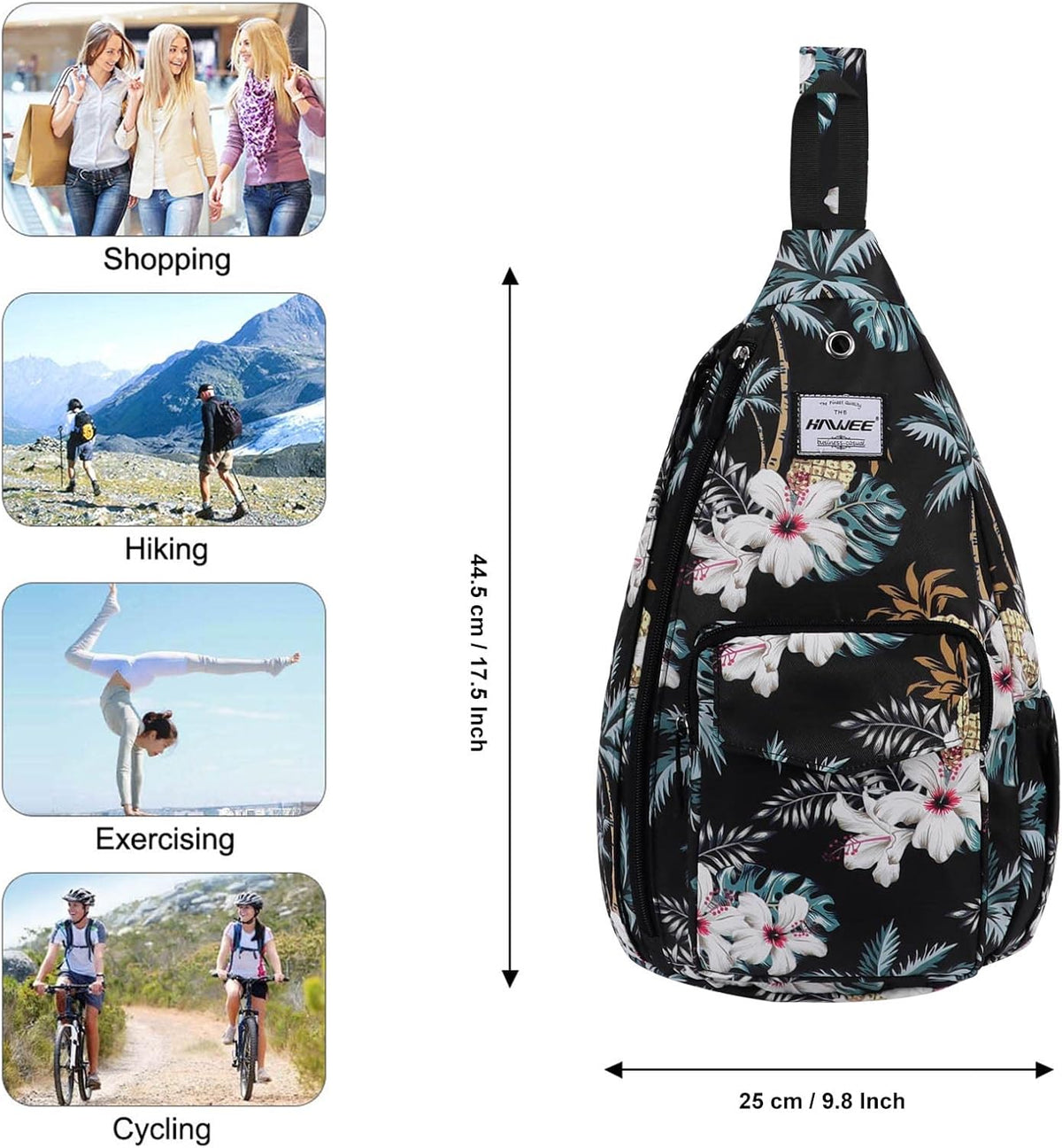 Backpack Sling for Women Anti-Water Crossbody Bag Inclined Adjustable Pack | Casual - Colors B