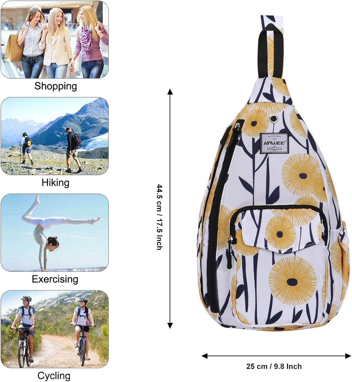 Backpack Sling for Women Anti-Water Crossbody Bag Inclined Adjustable Pack | Casual - Colors B