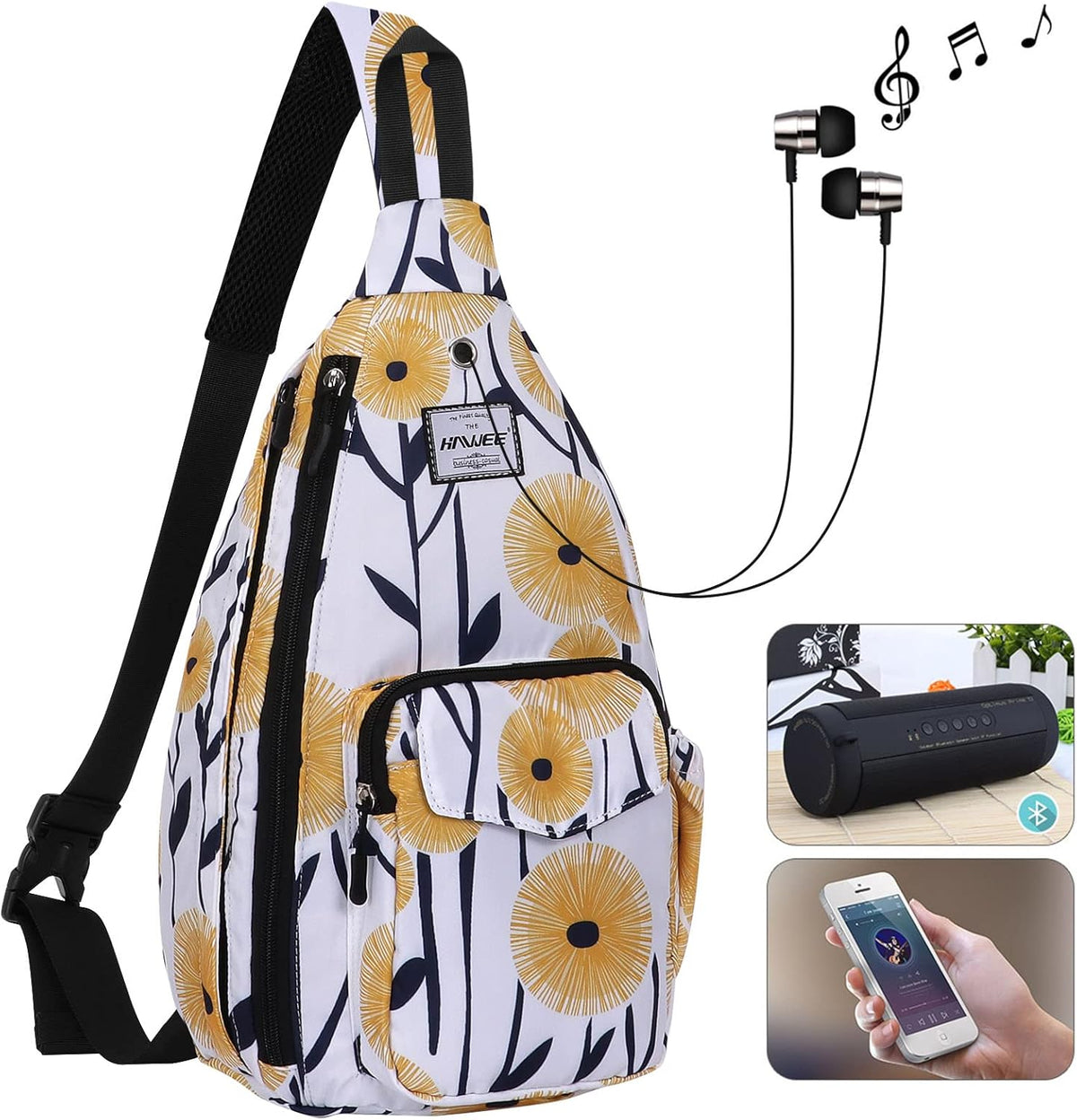 Backpack Sling for Women Anti-Water Crossbody Bag Inclined Adjustable Pack | Casual - Colors B