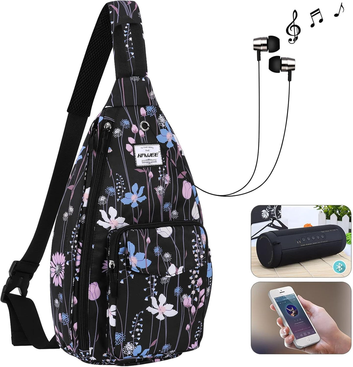 Backpack Sling for Women Anti-Water Crossbody Bag Inclined Adjustable Pack | Casual - Colors B