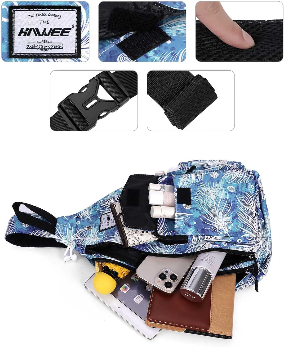 Backpack Sling for Women Anti-Water Crossbody Bag Inclined Adjustable Pack | Casual - Colors B