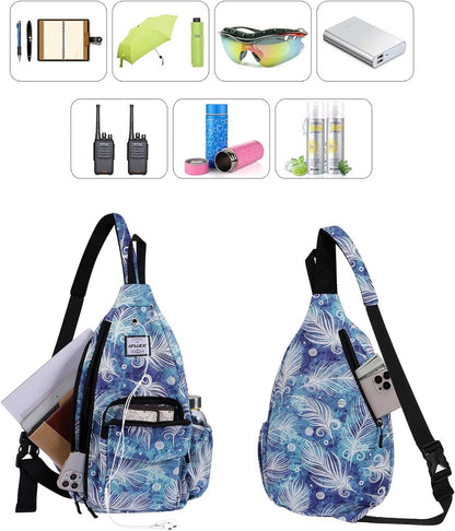 Backpack Sling for Women Anti-Water Crossbody Bag Inclined Adjustable Pack | Casual - Colors B