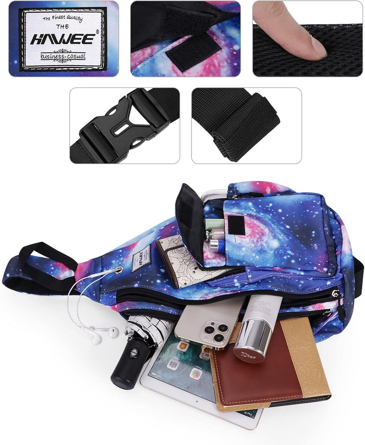 Backpack Sling for Women Anti-Water Crossbody Bag Inclined Adjustable Pack | Casual - Colors B