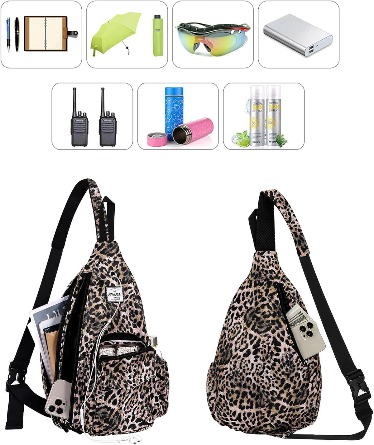 Backpack Sling for Women Anti-Water Crossbody Bag Inclined Adjustable Pack | Casual - Colors B