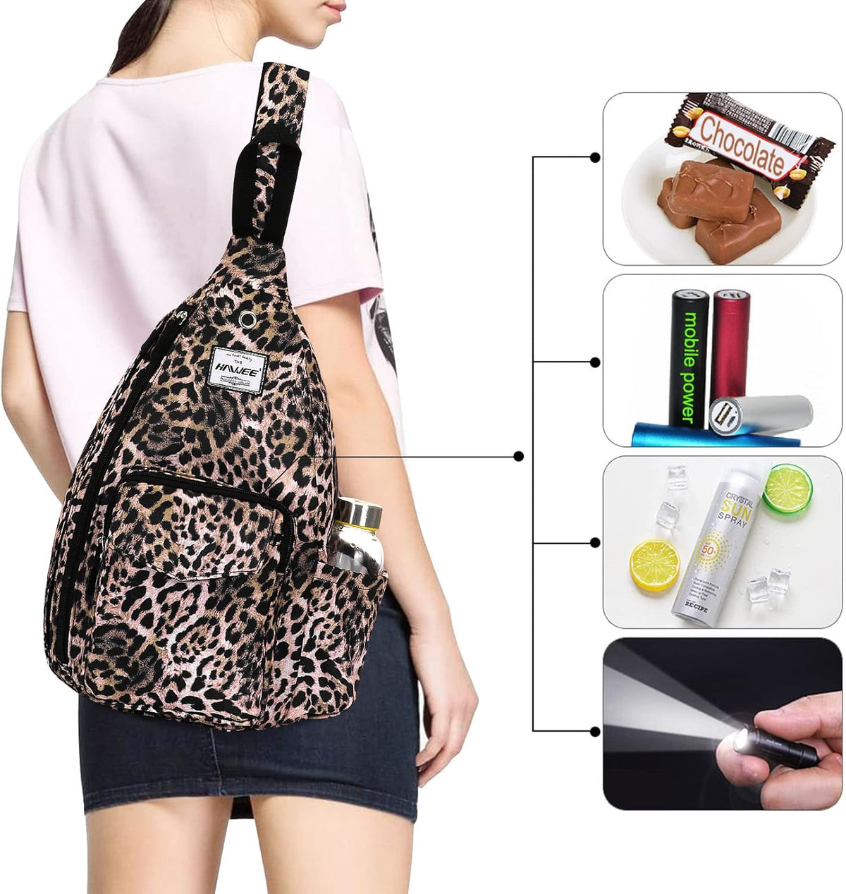 Backpack Sling for Women Anti-Water Crossbody Bag Inclined Adjustable Pack | Casual - Colors B