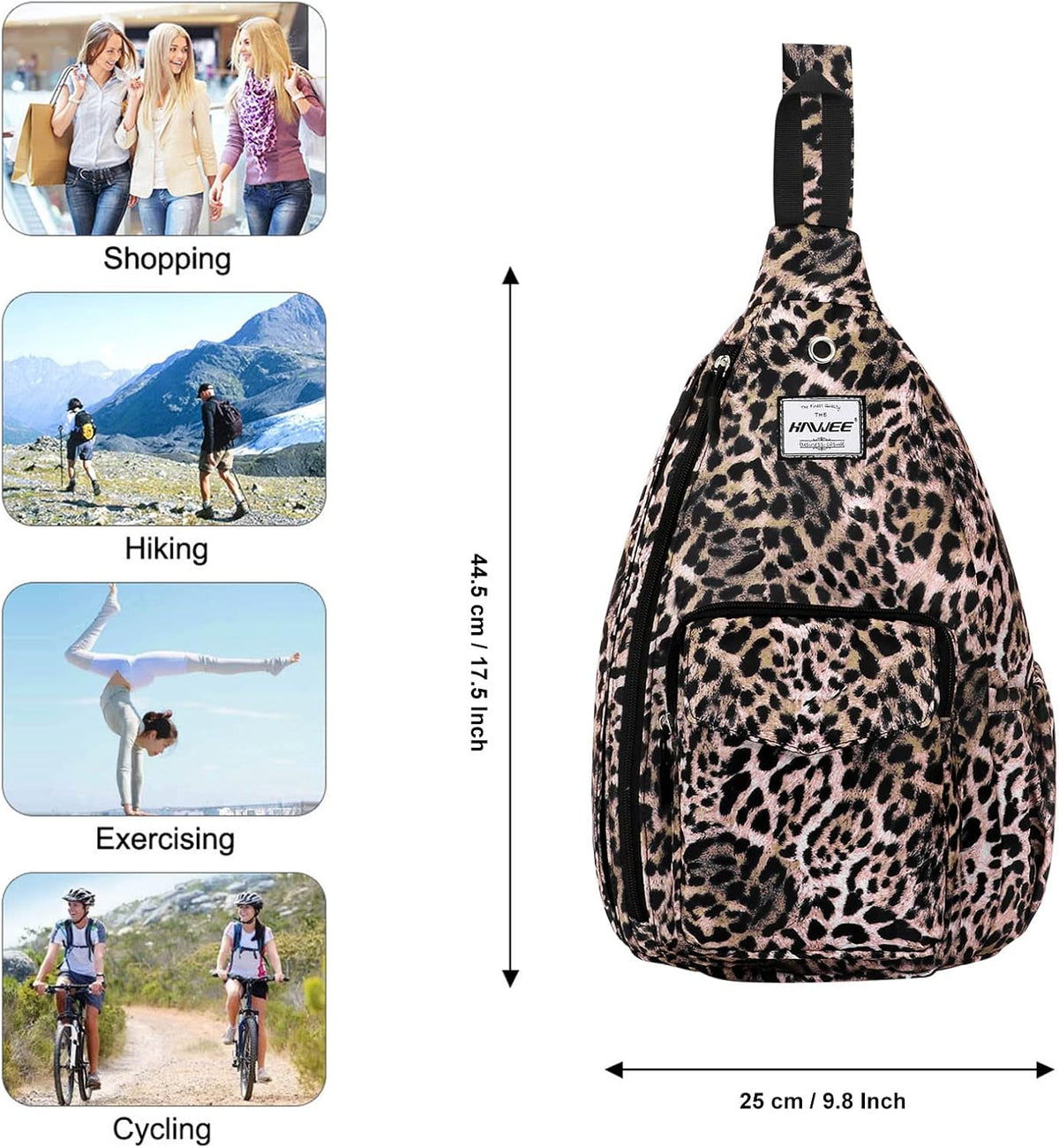 Backpack Sling for Women Anti-Water Crossbody Bag Inclined Adjustable Pack | Casual - Colors B