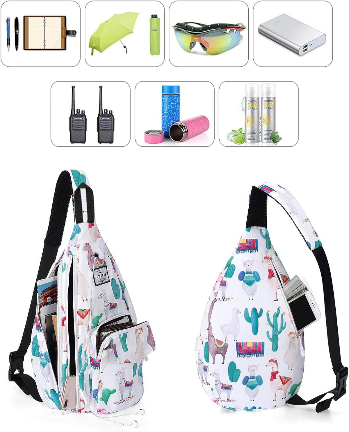 Backpack Sling for Women Anti-Water Crossbody Bag Inclined Adjustable Pack | Casual - Colors B