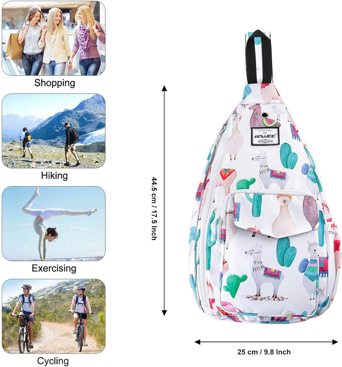 Backpack Sling for Women Anti-Water Crossbody Bag Inclined Adjustable Pack | Casual - Colors B