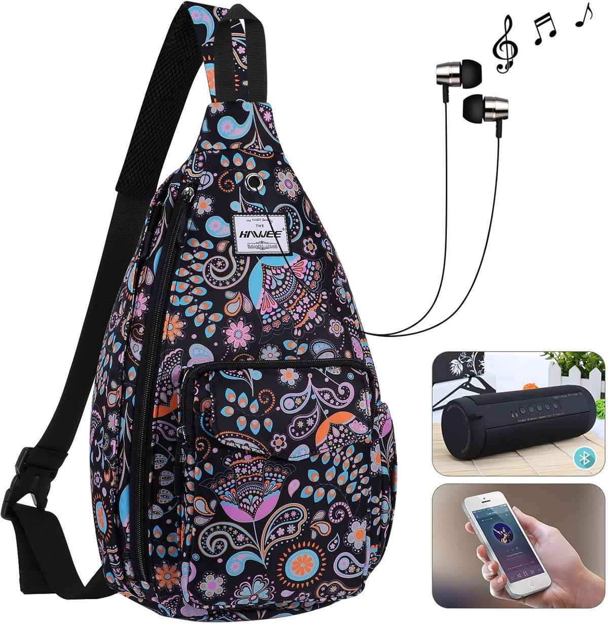Backpack Sling for Women Anti-Water Crossbody Bag Inclined Adjustable Pack | Casual - Colors B